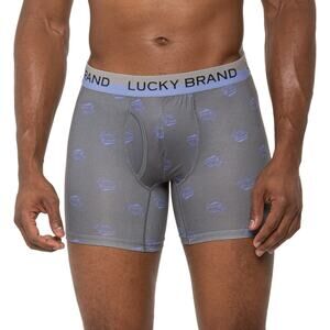 Lucky Brand 3 Pck Men Essential Stretch Boxer Briefs w/Fly Pouch Sz XL Green NEW